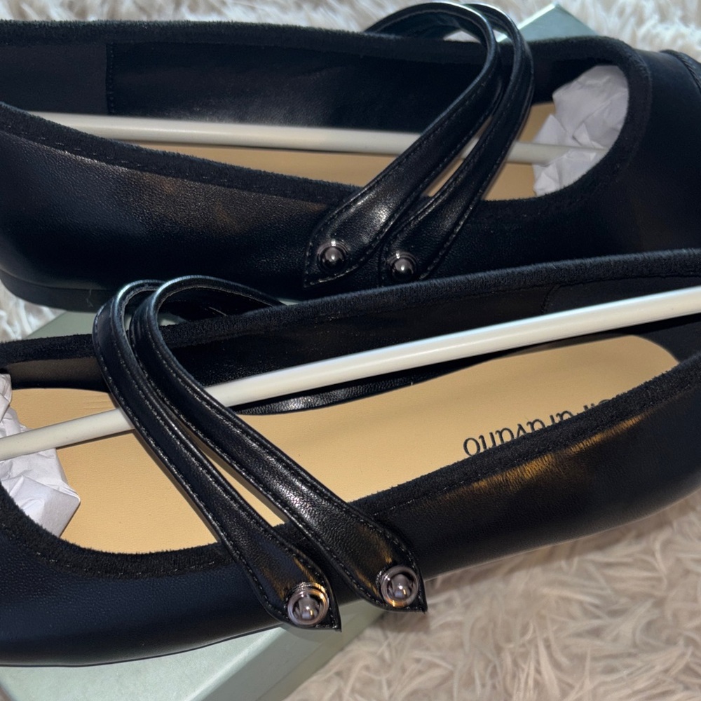 C. Paravano Black Mary Jane Flats with Double Strap - Picture 4 of 8